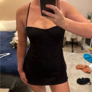 WeWoreWhat Elegant Black Mini Dress